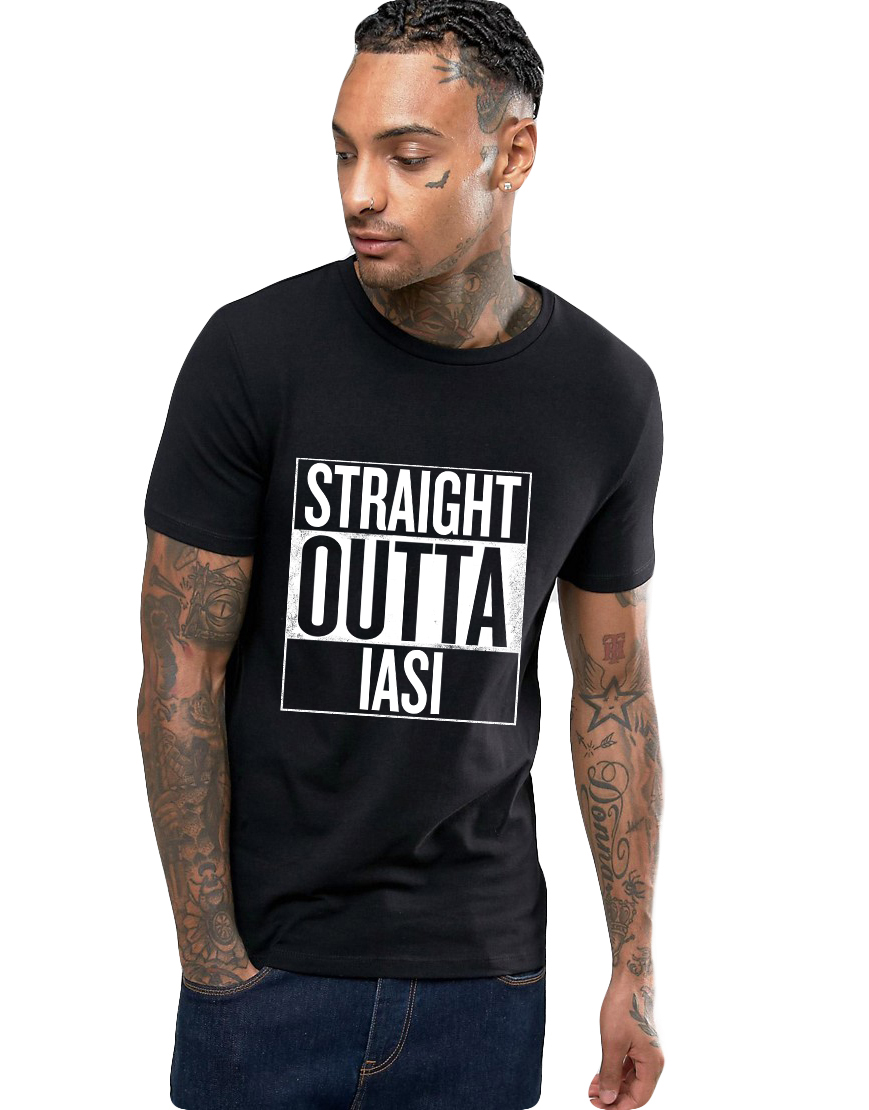 Tricou negru barbati - Straight Outta Iasi